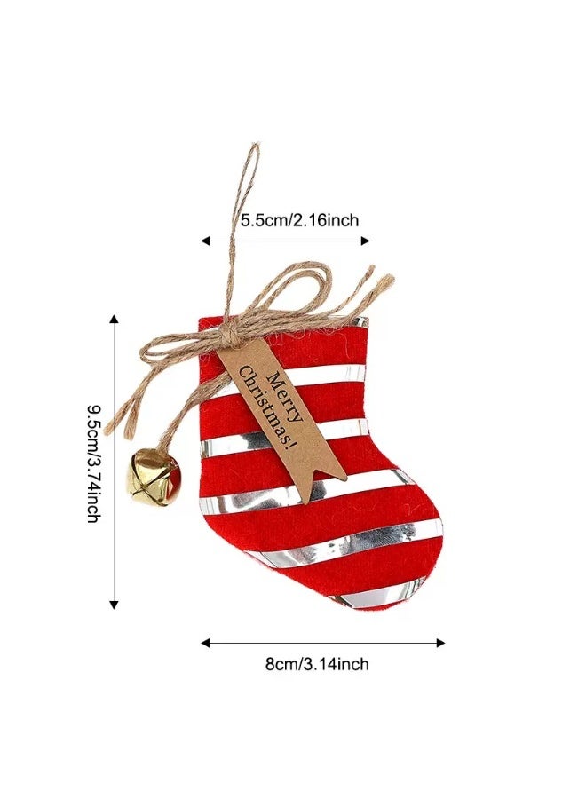 4 Pcs Christmas Plush Felt Ornaments – Fabric Hanging Decorations for Christmas Tree & Home Décor (Glove, Star, Tree, Stocking) - Image 2
