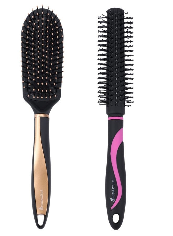 Omidazzle Midazzle Premium Cushioned & Round Hair Brush For Men & Women - Pack Of 2 - Image 1