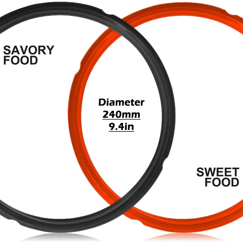 FineGood 4 Pack Silicone Sealing Rings for Instant Pot, FineGood 4 Colors 5/6qt Size Sweet and Savory Edition Accessory for Pressure Cooker - Red, Black,Blue,Green - Image 3