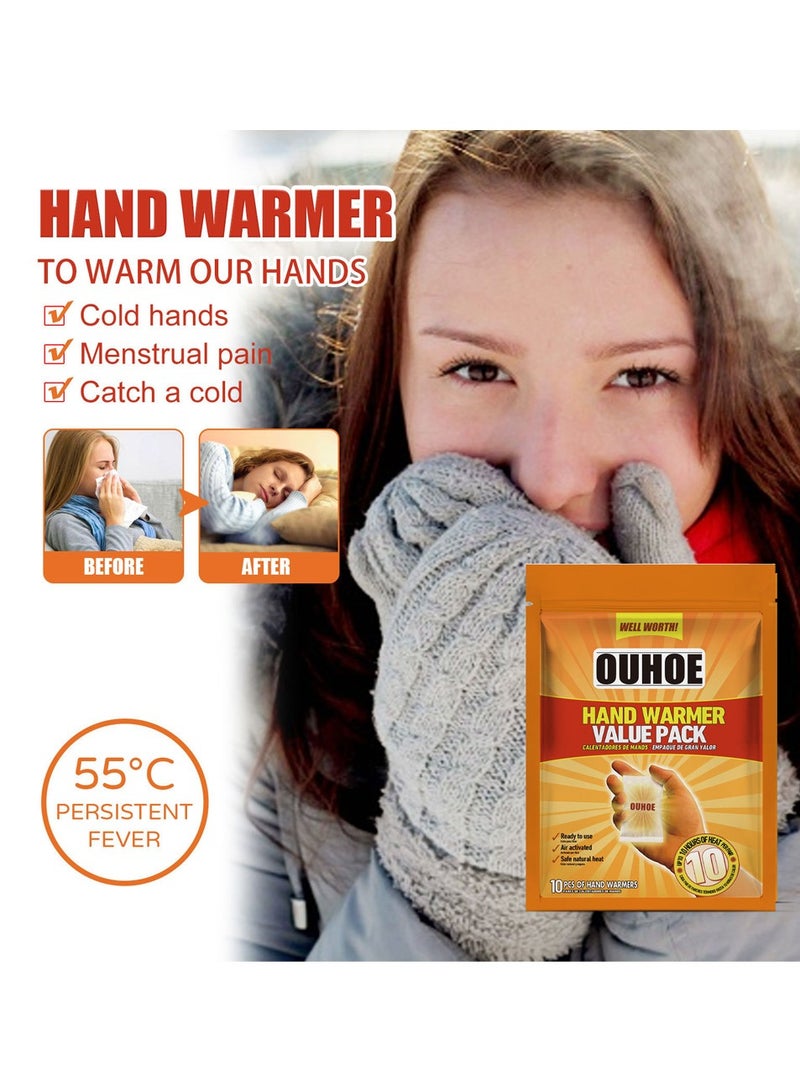 10-pcs Disposable Hand Warmer Value Pack, Safe Fast Heat, 10 Hours of Warmth, Ideal for Home, Outdoor Activities, Travel, and Cold Weather - Image 4