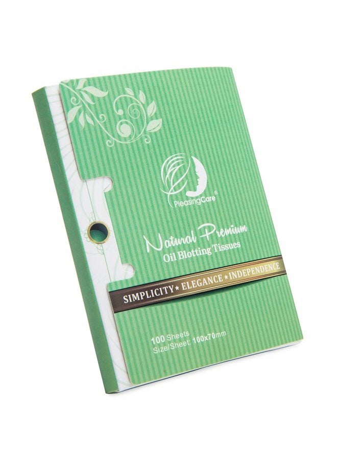 PleasingCare Natural Green Tea Oil Absorbent Handkerchiefs - 200 Pieces in 2 Pack, Premium Facial Oil Paper - Take 1 Piece Each Time Design - Large 10cm Oil-Absorbent Sheets, No Waste and Easy to Carry - Image 2