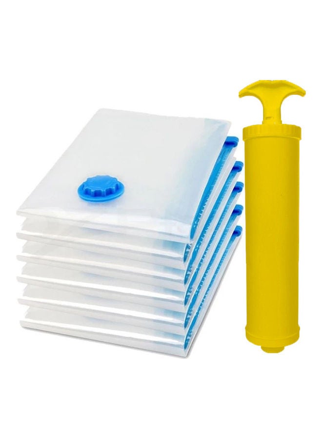 طقم أكياس تخزين مفرغة من الهواء مع مضخة شفط مكون من 6 قطع متعدد الألوان 70x100سم