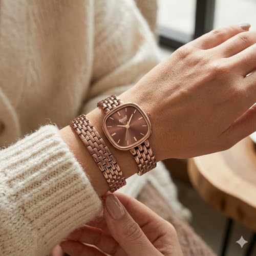 Ajanta Quartz Newly Launched Stainless Steel Stylish Analog Watches and Square Dial for Women and Girls&Miss&Ladies with Metal Strap Bracelet Suitable for Casual, Formal (La Luna Collection) - Image 2