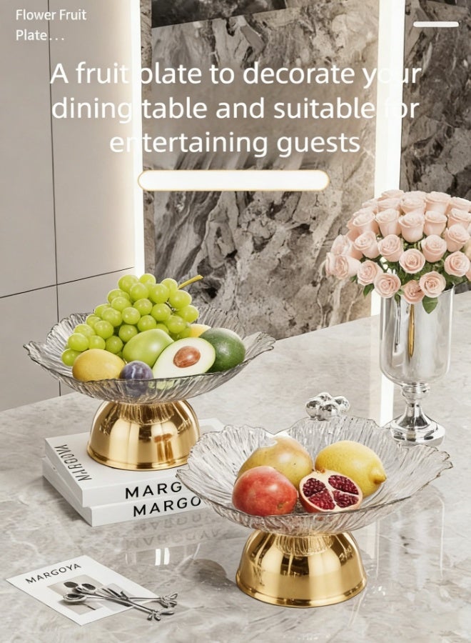 nehem 4 PCS Clear Serving Tray, Serving Plate, Elegant Floral Pattern Clear Trays, Spill-Proof Tray,Decorative Serving Tray for Candy, Fruit, Nuts & Desserts - Image 4