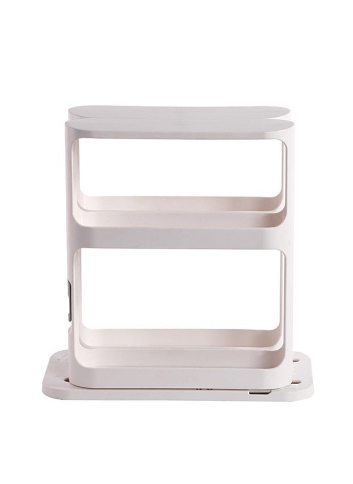 Arabest - Cabinet Caddy (White | Pull-and-Rotate Spice Rack Organizer | 2 Double-Decker Shelves | Modular Design | Non-Skid Base | Stores Prescriptions, Essential Oils - Image 1