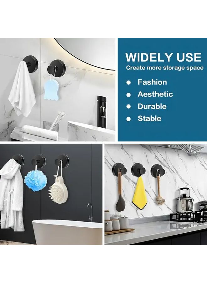 2pcs Silvery Stainless Steel Suction Cup Hooks Heavy Duty Wall Mount 15lbs Capacity - Image 5