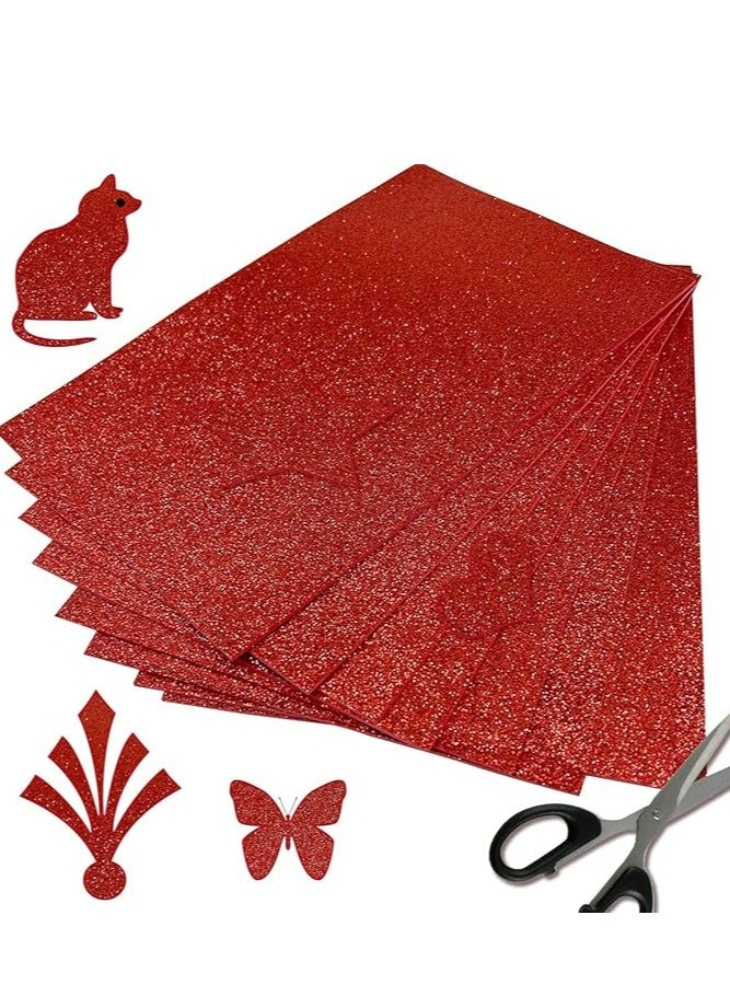 Red Glitter EVA Foam Sheets, 10-Pack Thick One-Sided Twinkling  Foam Sheets, 8 x 12-Inches Non-Adhesive Premium Glittery Foam for DIY Crafts, Art Projects, Party Decoration (Red Glitter) - Image 4