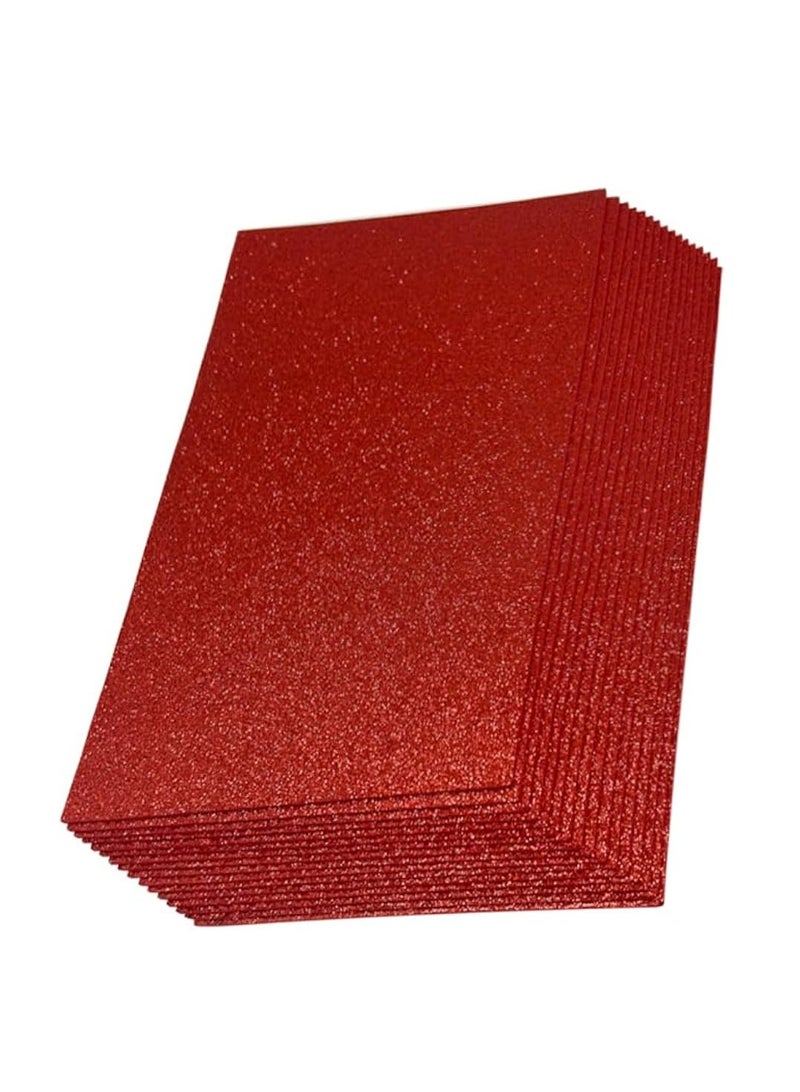 Red Glitter EVA Foam Sheets, 10-Pack Thick One-Sided Twinkling  Foam Sheets, 8 x 12-Inches Non-Adhesive Premium Glittery Foam for DIY Crafts, Art Projects, Party Decoration (Red Glitter) - Image 1