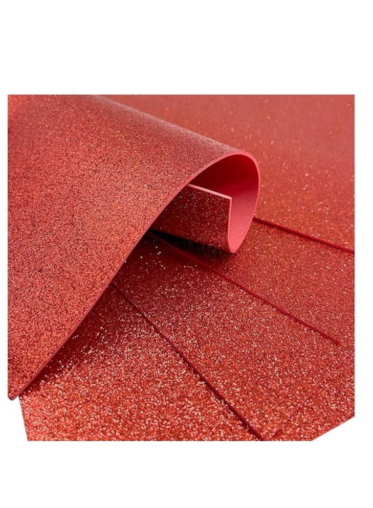 Red Glitter EVA Foam Sheets, 10-Pack Thick One-Sided Twinkling  Foam Sheets, 8 x 12-Inches Non-Adhesive Premium Glittery Foam for DIY Crafts, Art Projects, Party Decoration (Red Glitter) - Image 2
