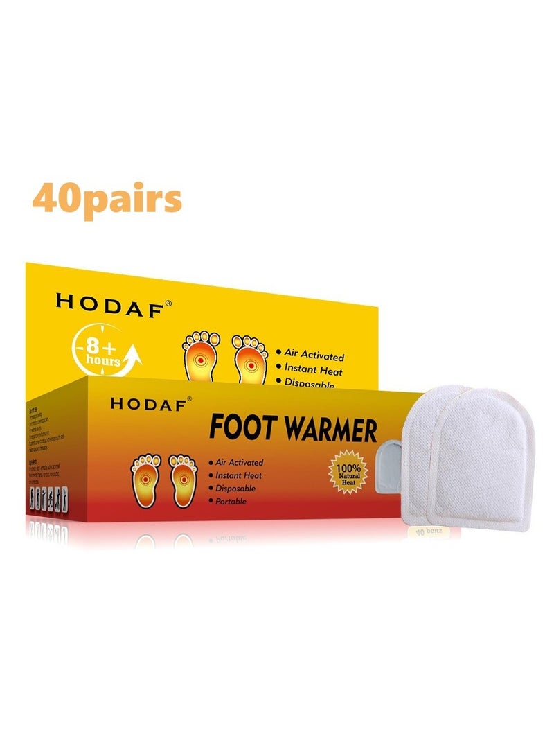 Hodaf 40PCS Hand Warmers,Body Warmers,Winter Foot Warmers for Skiing,Camping, Hiking or Fishing - Image 1