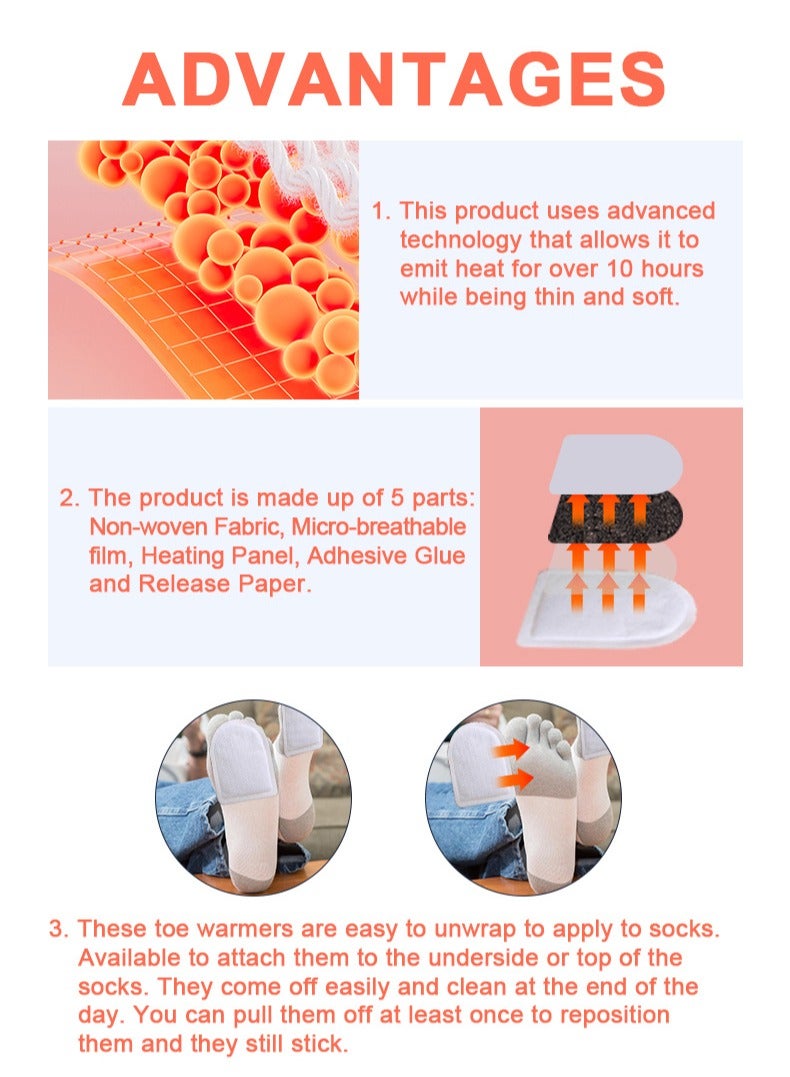 Hodaf 40PCS Hand Warmers,Body Warmers,Winter Foot Warmers for Skiing,Camping, Hiking or Fishing - Image 5