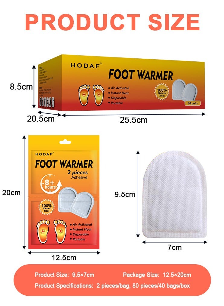 Hodaf 40PCS Hand Warmers,Body Warmers,Winter Foot Warmers for Skiing,Camping, Hiking or Fishing - Image 3