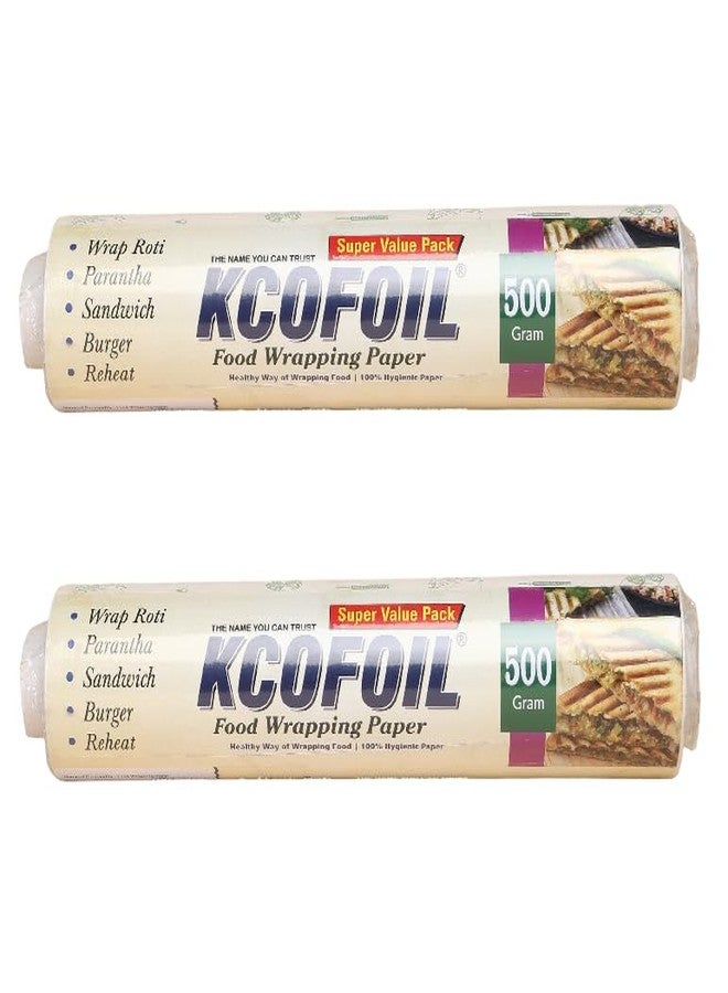 Kcofoil 500GM x 2 Food Wrapping Paper | Butter Paper for Roti, Chapati, Baking | Food Grade, Non-Stick & Greaseproof | Perfect for Tiffin Wraps & Kitchen Use - Image 1