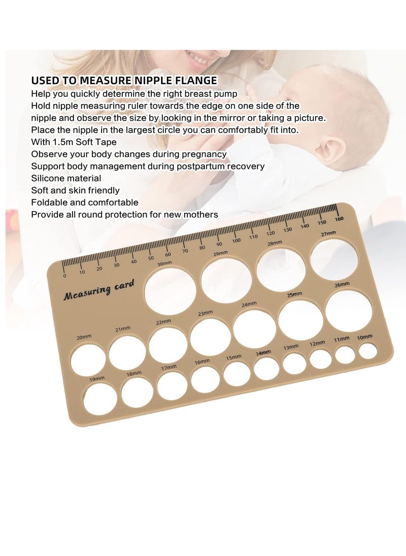 Bukela - Breast Flange Measuring Tool 1.5m Soft Tape Prevent Sucking Pain Nipple Flange Ruler Skin-friendly Foldable for Breastfeeding Moms (Brown) - Image 1