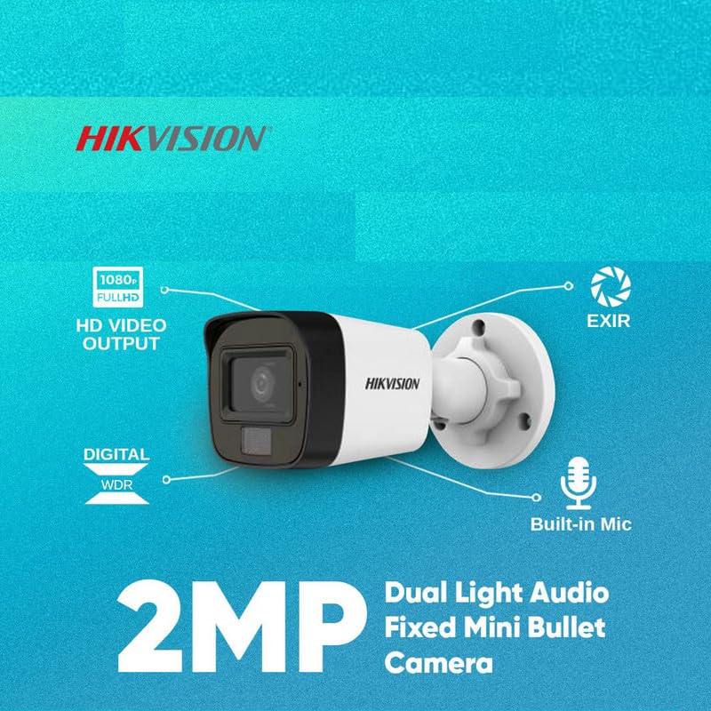 Clocite HIKVISION Full HD 4 Channel DVR, 2 MP 1 Dome & 2 Bullet Cameras [Color Night Vision + Built-in Audio MIC + Smart Dual Light + Motion Detection] + 1 TB HDD 4 CH SMPS + CCTV Cable + BNC & DC - Image 2