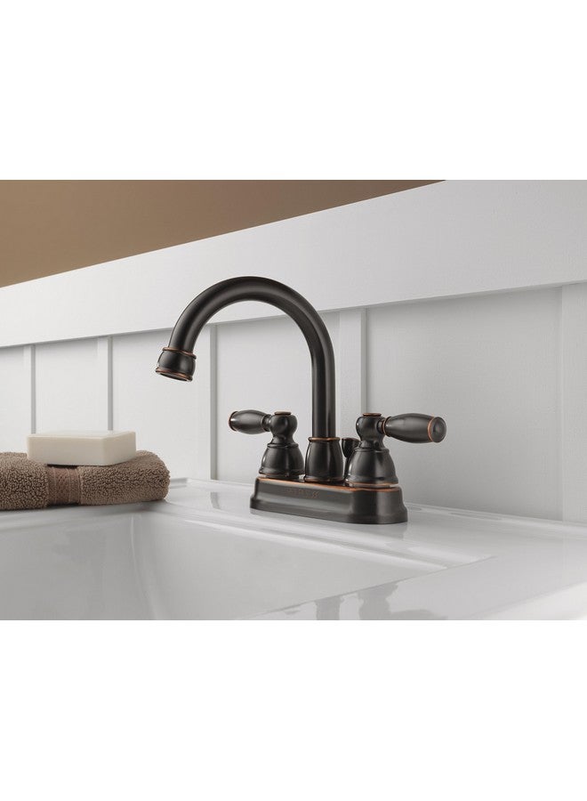 Peerless DELTA FAUCET Peerless Claymore Centerset Bathroom Faucet, Oil Rubbed Bronze Bathroom Sink Faucet, 2 Handle Bathroom Faucet, Pop-Up Drain Assembly, Oil Rubbed Bronze P299685LF-OB - Image 5