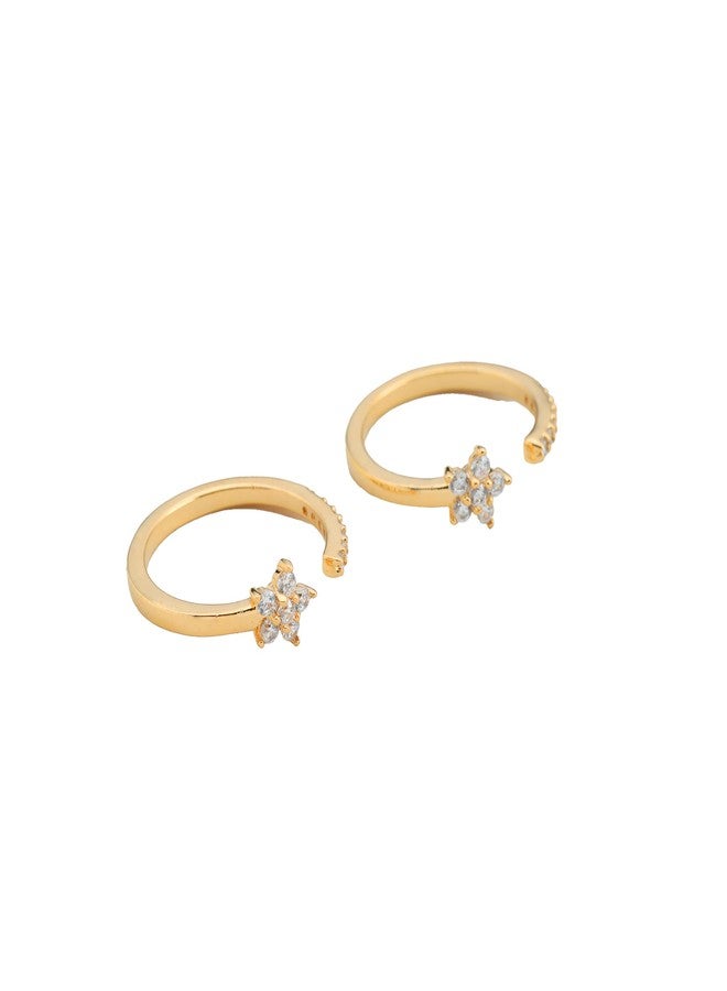 KUSHAL'S Fashion Jewellery Gold-Plated White Bridal Toe Ring With Sparkling Cubic Zirconia - Image 3