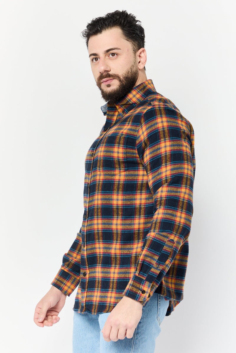 Chaps Men Regular Fit Plaid Long Sleeve Casual Shirts, Multicolor - Image 3