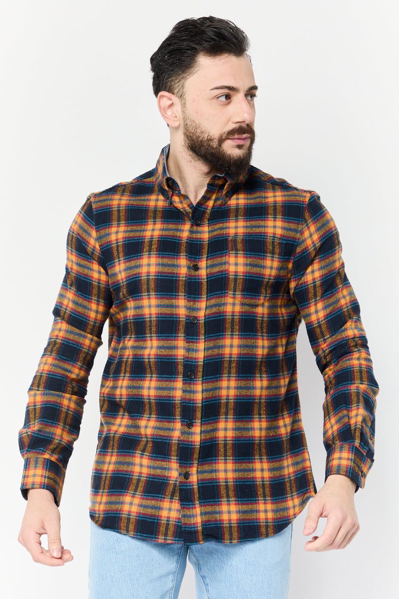 Chaps Men Regular Fit Plaid Long Sleeve Casual Shirts, Multicolor - Image 1