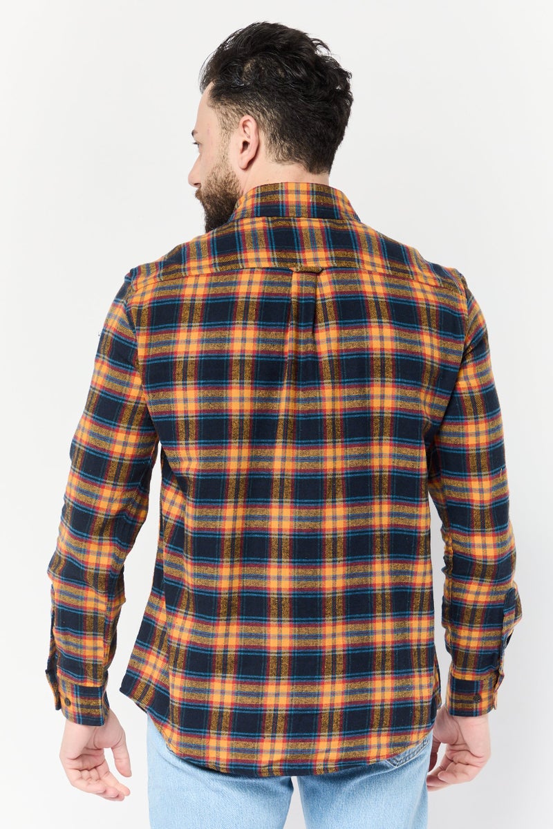 Chaps Men Regular Fit Plaid Long Sleeve Casual Shirts, Multicolor - Image 4