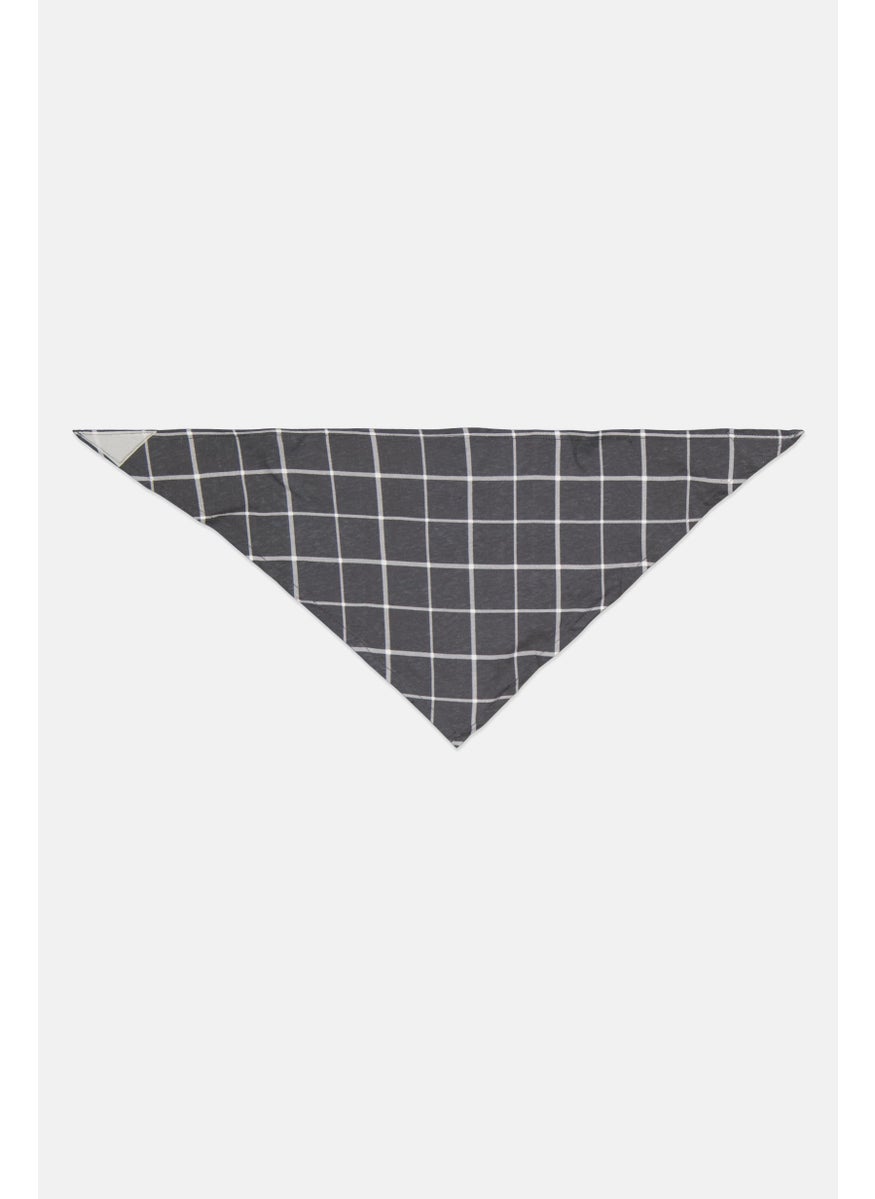 Family PJs Checkered Pet Bandana, Grey  - Image 1