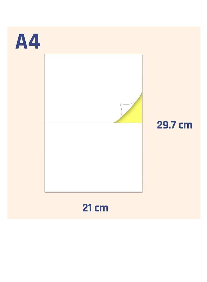 بريميفي 25 ورقة من ملصقات الطباعة الورقية باللون الأبيض غير اللامع مقاس A4 - لمسة نهائية غير لامعة - Image 2
