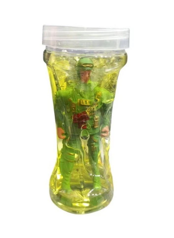Crystal Slime Bottle with Superhero Figure (Yellow) 