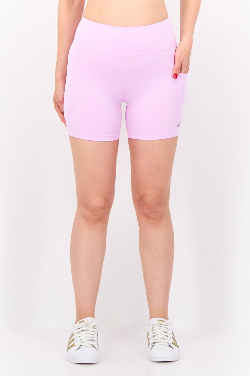 Adidas Women Tight Fit 5 Inch Inseam Training Shorts, Lilac - Image 1
