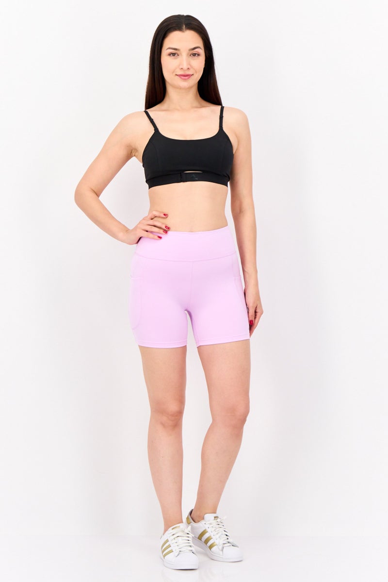 Adidas Women Tight Fit 5 Inch Inseam Training Shorts, Lilac - Image 4