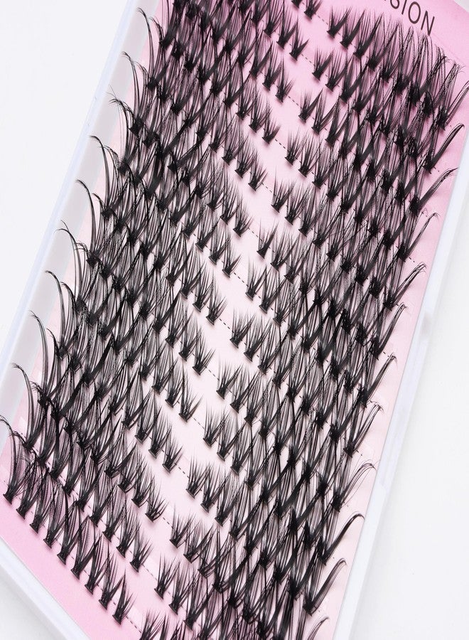 Lash Clusters Wispy Eyelash Clusters D Curl Left&Right Cluster Eyelashes Extensions Cluster Lashes DIY Individual Volume Lash Extension 14 rows Thin Band Cat Eye Lashes (40D) - Image 2