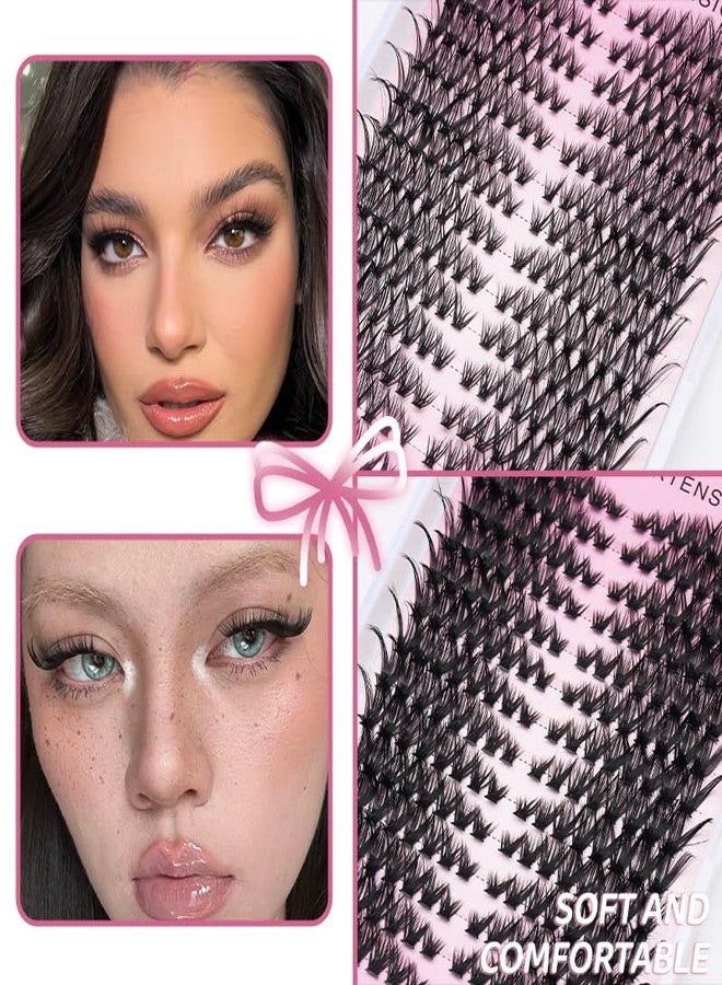 Lash Clusters Wispy Eyelash Clusters D Curl Left&Right Cluster Eyelashes Extensions Cluster Lashes DIY Individual Volume Lash Extension 14 rows Thin Band Cat Eye Lashes (40D) - Image 5