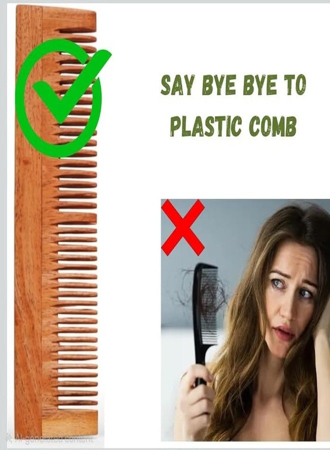 NPRC Pure Neem Comb for Healthy Hair-Pure Natural Neem Wood Comb|Anti-Bacterial & Anti-Fungal|Chemical-Free, Handmade & Eco-Friendly Hair Care - Image 3
