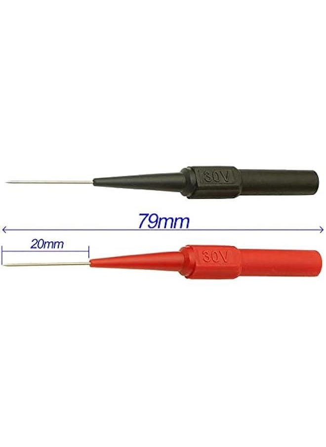 Generic 4PCS 0.7mm/0.02inch Test Probe Pins,Multimeter Test Lead Extention Back Probes Sharp Needle Micro Pin for Socket Tester Tools(Black&Red)  - Image 3