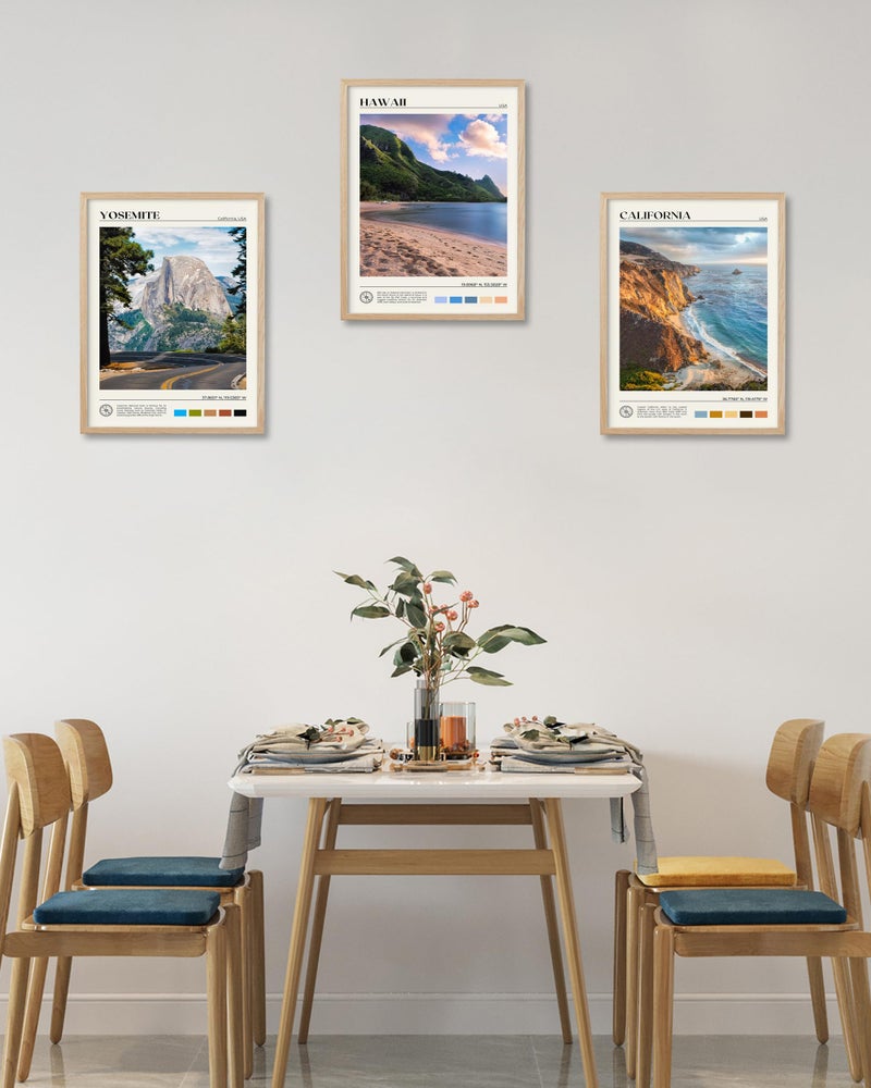 HesenDot Natural OAK Wood Yosemite National Park Framed Wall Art,12x16in Natural Scenery Canvas Wall Print,Classic Urban Landmark Wall Decor for Living Room,Bedroom,Office Gallery Gifts Set of 1 - Image 3