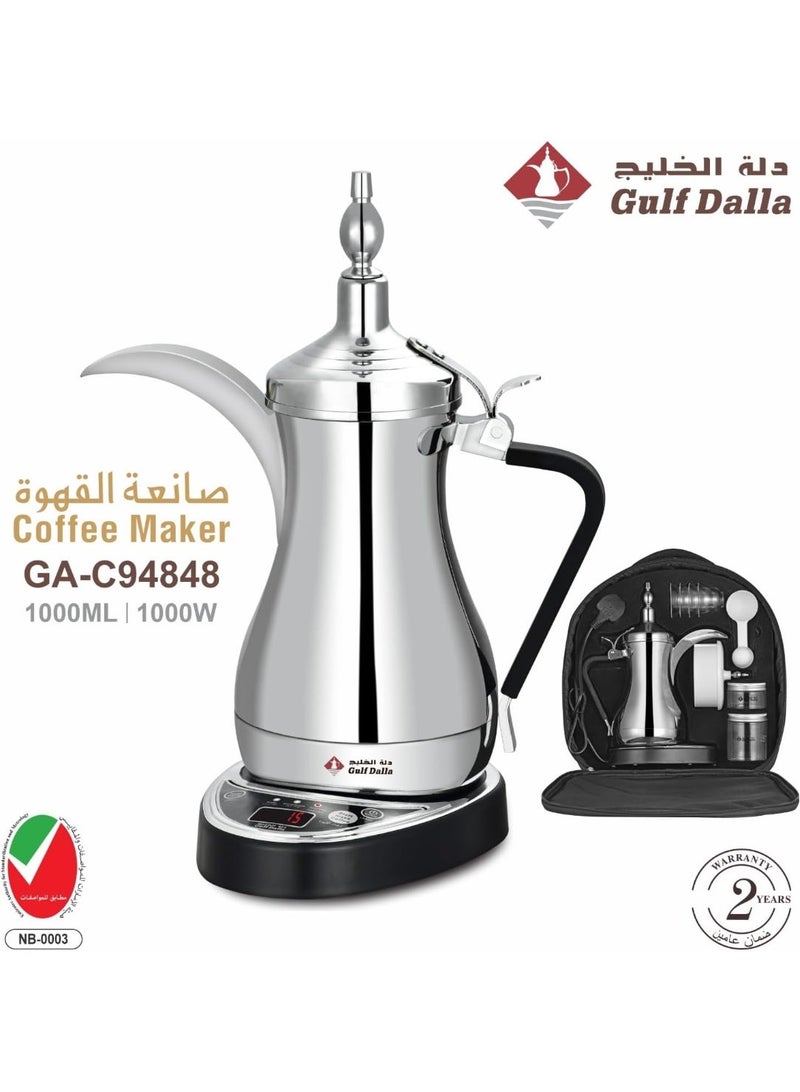 Gulf Dalla Electric Arabic Coffee Maker, 1000ml Capacity, Digital Display, 1000W High Power, Travel Kit – Model GA-C94848 - Image 2