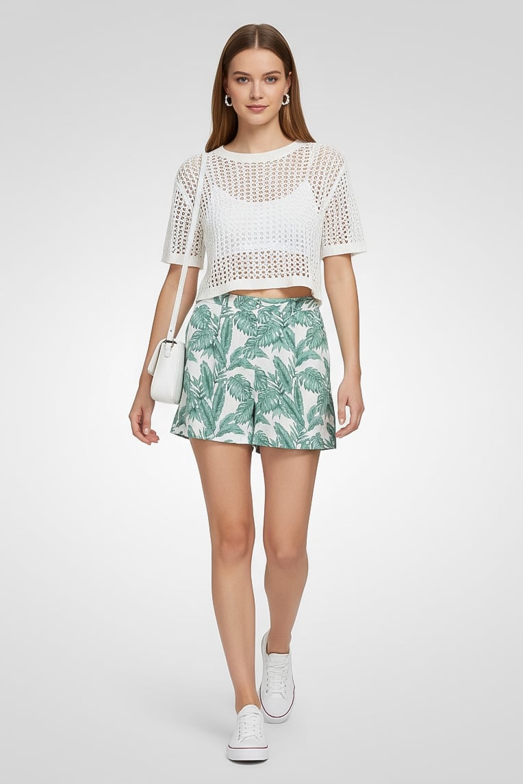 Fire & Glory Women Allover Print Basic Shorts, Multicolor - Image 1