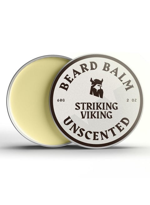 Beard Balm For Men - Leave In Beard Conditioner - Unscented Beard Styling Balm Made With Naturally Derived Beard Butter, Argan & Jojoba Beard Oils Styles (2 Ounce (Pack Of 1), Unscented)