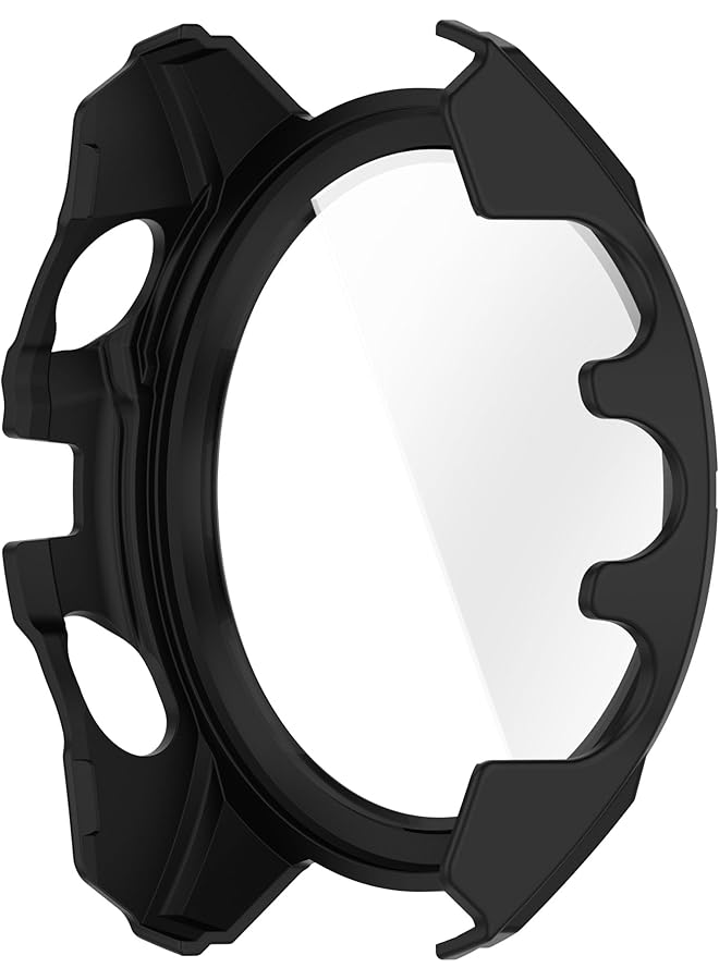 دادو حافظة + واقي شاشة متوافق مع ساعة Garmin Fenix 8 الذكية حافظة بلاستيكية واقية بالكامل باللون الأسود والأزرق 51 مم - Image 5