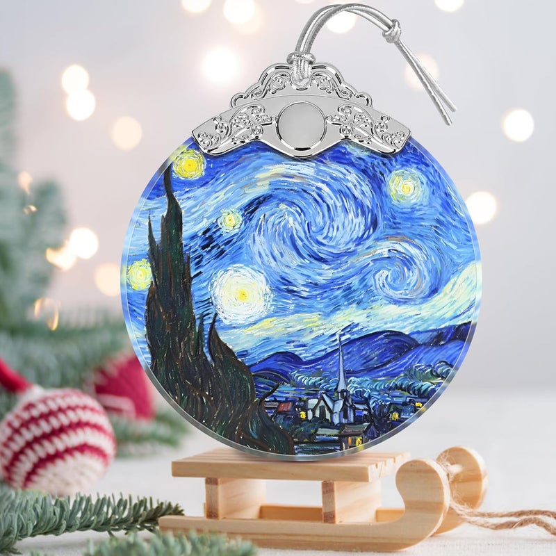 Jocidea Christmas Ornament - Stained Glass Van Gogh Starry Night - Home Decor - Holiday Present Ideas - Gift Exchange - Image 3