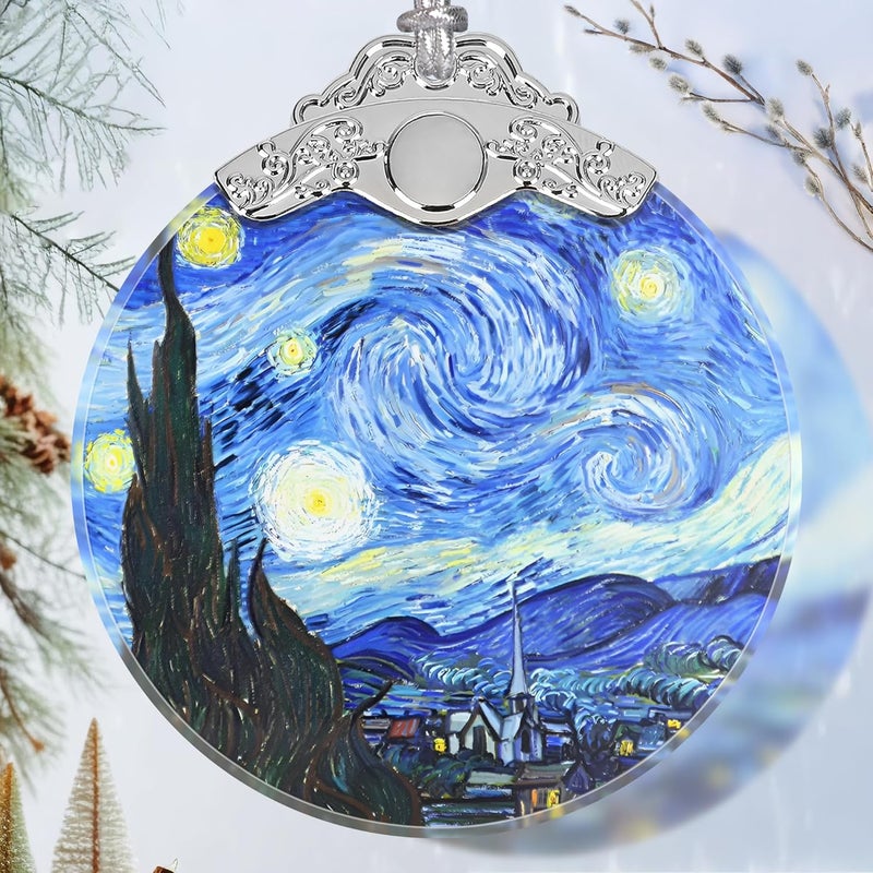 Jocidea Christmas Ornament - Stained Glass Van Gogh Starry Night - Home Decor - Holiday Present Ideas - Gift Exchange - Image 1
