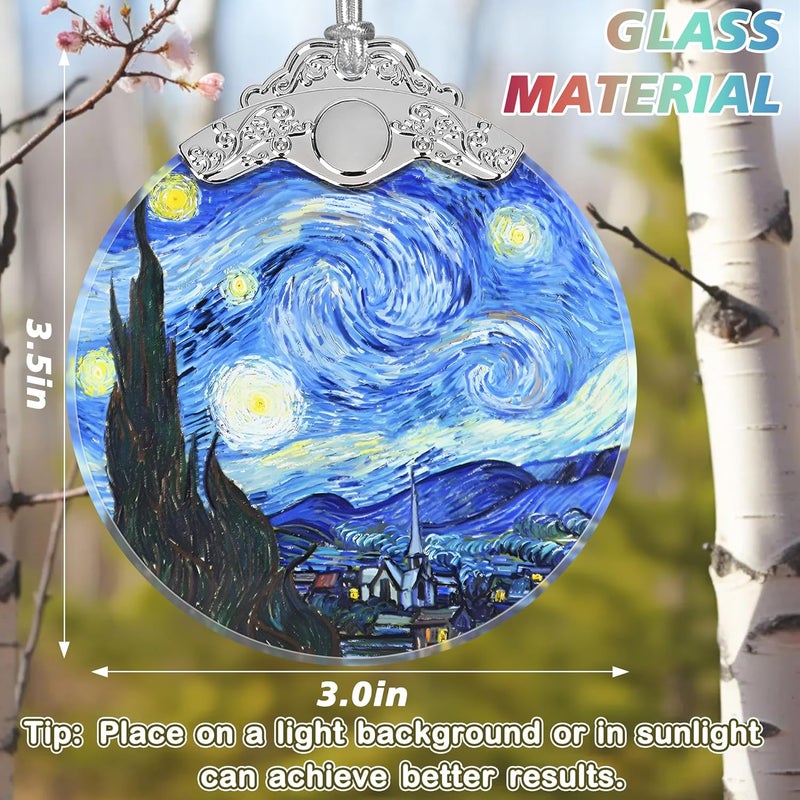 Jocidea Christmas Ornament - Stained Glass Van Gogh Starry Night - Home Decor - Holiday Present Ideas - Gift Exchange - Image 2