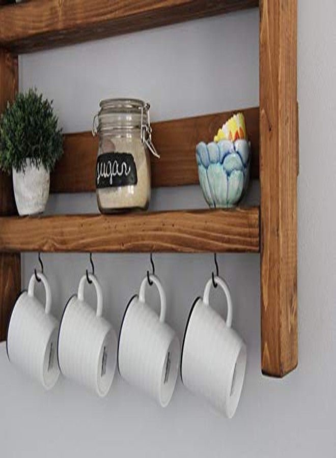 Vm decor Coffee mug rack with storage // kitchen storage with 4 hooks made by sheesham wood brown (4 mugs) - Image 2