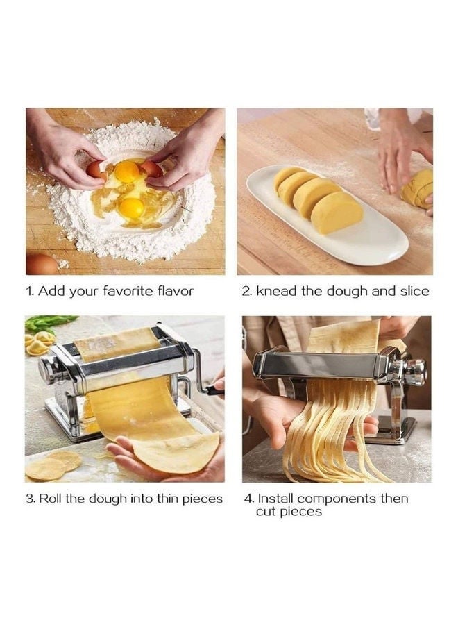 ميكسد آلة صنع المكرونة الممتازة: أسطوانة 150 ملم مع قاطعة، 7 إعدادات سُمك قابلة للتعديل، شفرات مزدوجة قابلة للفصل، ذراع تدوير يدوي - معكرونة منزلية الصنع، معكرونة فيتوتشيني ولازانيا ورافيولي وفارفالي - Image 5