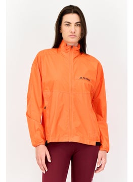 Adidas Women Sportswear Fit Long Sleeves Running Truck Jacket, Orange  - Image 1