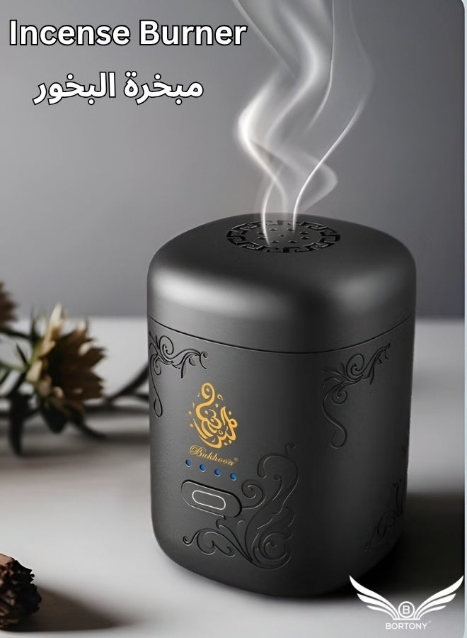BORTONY Arabic Electric Incense Burner Oud Car Bakhoor Burner, Small Electronic Incense Burner with Battery Indicator Office Room Car - Image 1