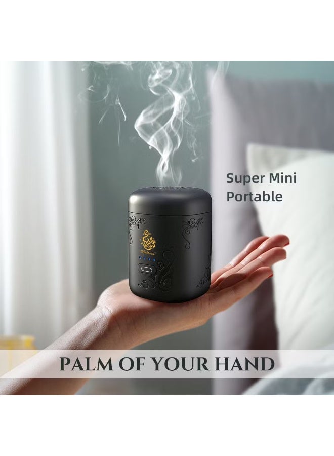 BORTONY Arabic Electric Incense Burner Oud Car Bakhoor Burner, Small Electronic Incense Burner with Battery Indicator Office Room Car - Image 3