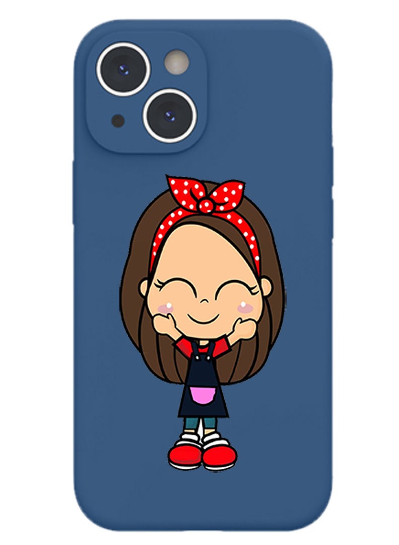 Theodor Protective Slim Fit Case Liquid Silicone Cover with Full Body Protection Anti-Scratch Shockproof Case For iPhone 14 Blue  - Girl power goggles - Image 1