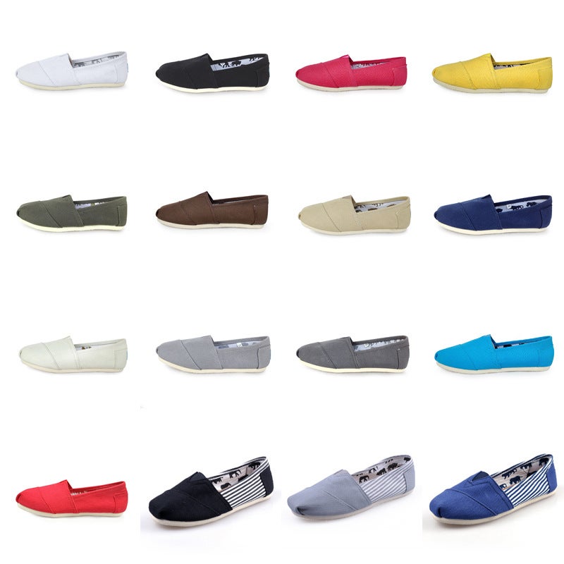 Flat Canvas Shoes Men And Women Lazy Solid Color Tom Thomas Cloth Shoes Casual Shoes Mary Shoes - Image 4