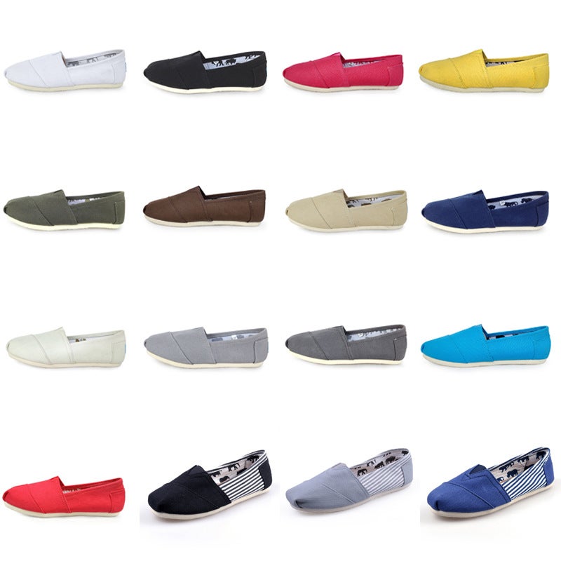 Flat Canvas Shoes Men And Women Lazy Solid Color Tom Thomas Cloth Shoes Casual Shoes Mary Shoes - Image 3