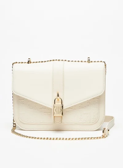 ايل Women Monogram Embossed Crossbody Bag with Chain Strap